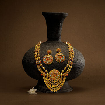 Vibrant Necklace Set with Turquoise and Coral Stones