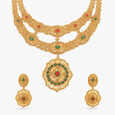 Regal Enamel Highlight Chandak Necklace Set,,hi-res 