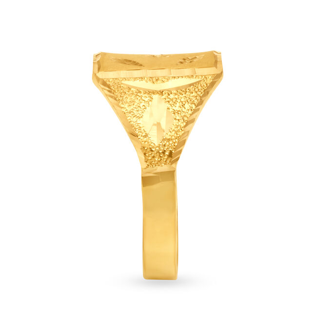 Exquisite 22 Karat Yellow Engraved Geometric Ring,,hi-res