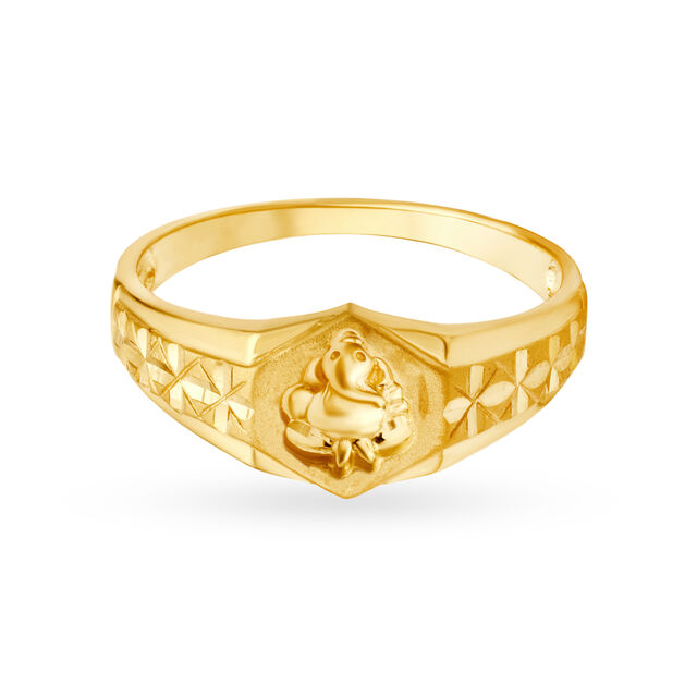 Spiritual 22 Karat Yellow Gold Lord Ganesha Ring,,hi-res