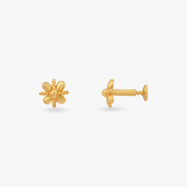 Little Bloom Gold Stud Earrings 2