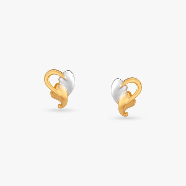 Little Charm Gold Stud Earrings for Kids 