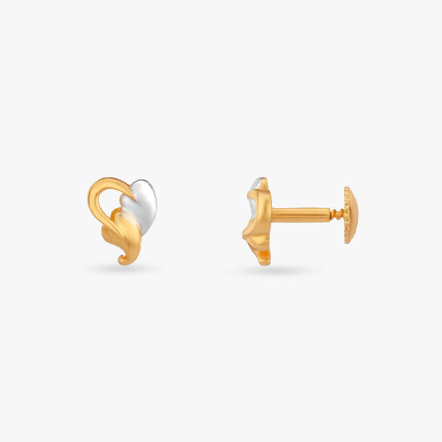 Little Charm Gold Stud Earrings for Kids 2