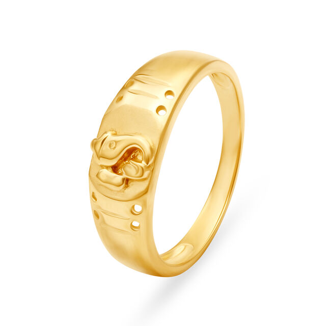 Artsy 22 Karat Yellow Gold Lord Ganesha Motif Finger Ring,,hi-res