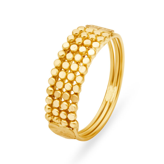 Ravishing 22 Karat Yellow Gold Beaded Finger Ring,,hi-res