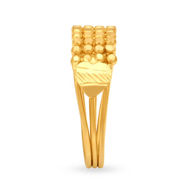Ravishing 22 Karat Yellow Gold Beaded Finger Ring,,hi-res
