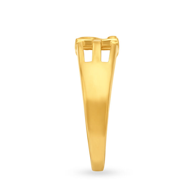 Statement 22 Karat Yellow Gold Typography Ring 4