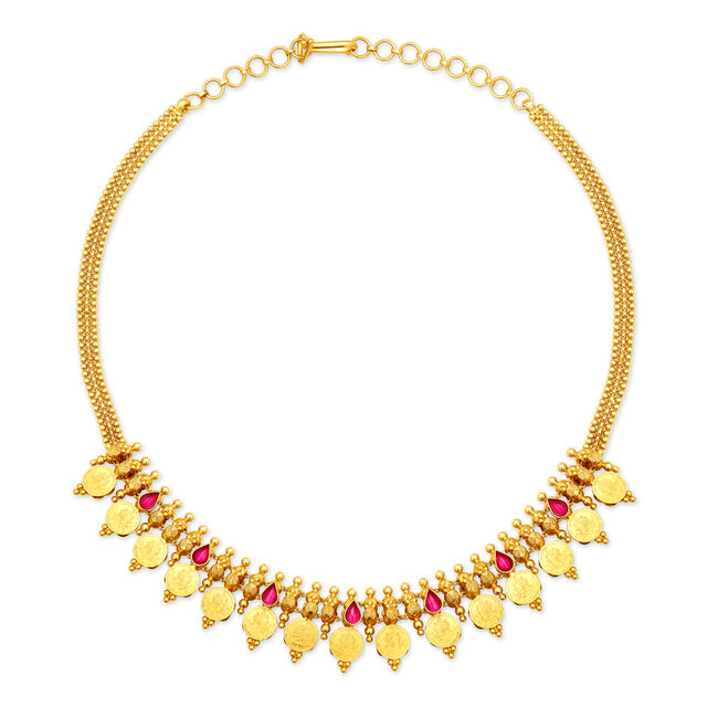 Two in One Lakshmi Gold Necklace 