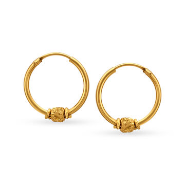 Traditional Slender Gold Bali Hoop Earrings