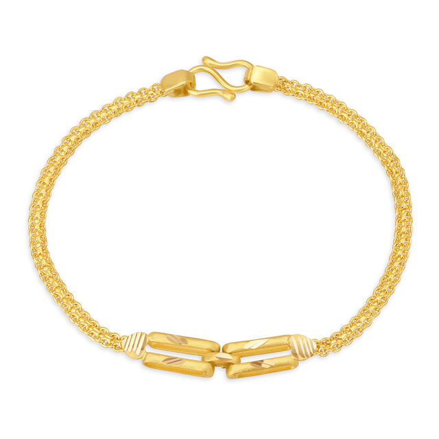 Delicate Yellow Gold Linked Frame Bracelet,,hi-res
