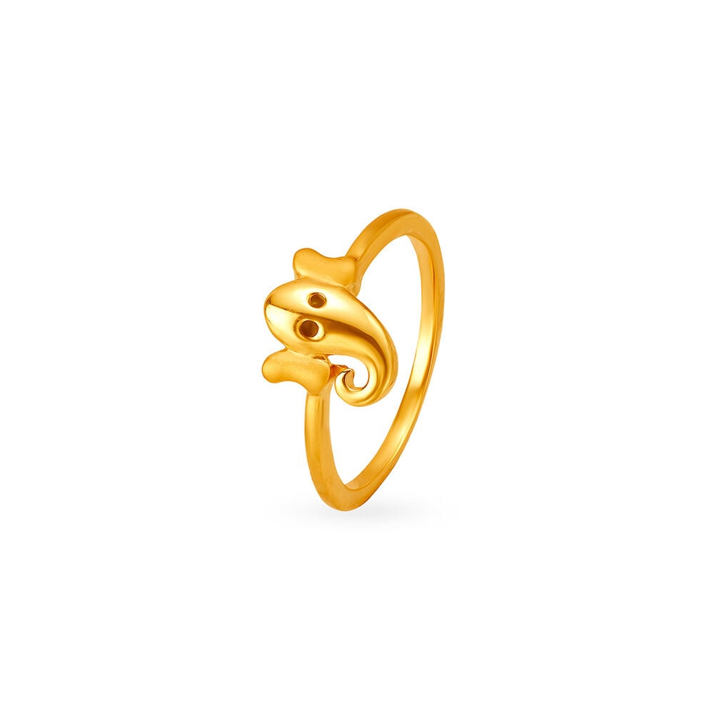 Buy Lord Ganesh Gold Finger Ring for Kids at Best Price Tanishq US