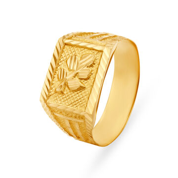 Striking Textured Gold Ring