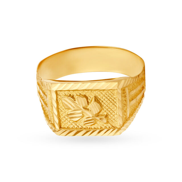 Striking Textured Gold Ring,,hi-res