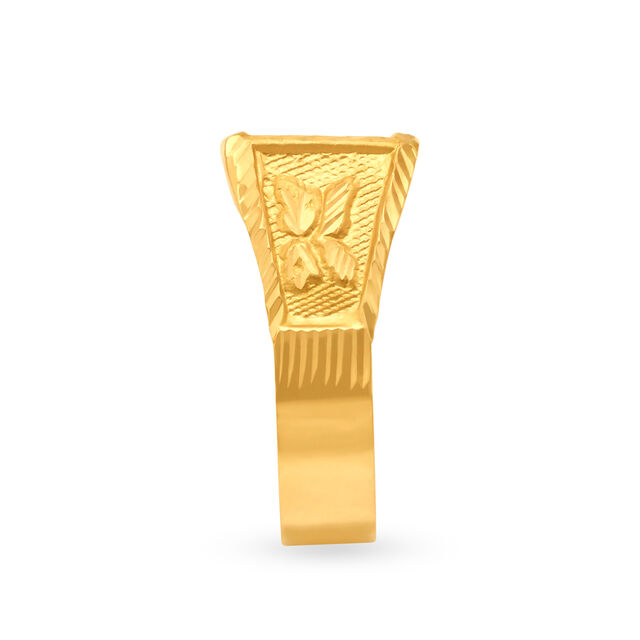 Charming 22 Karat Yellow Gold Square Finger Ring,,hi-res