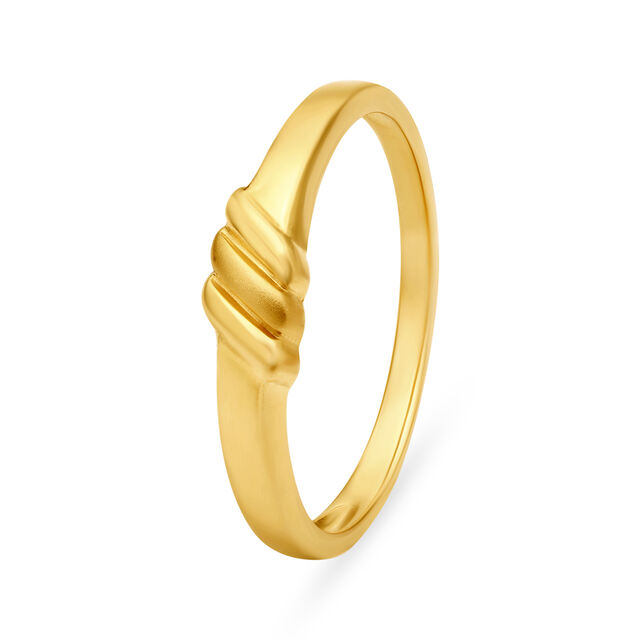 Suave 22 Karat Yellow Gold Ridged Finger Ring,,hi-res