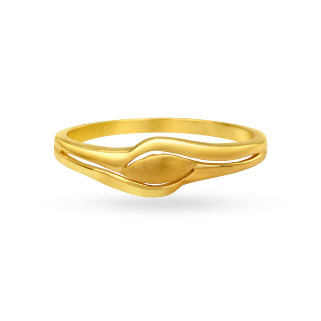 Dainty 22 Karat Yellow Gold Flowerbud Finger Ring,,hi-res