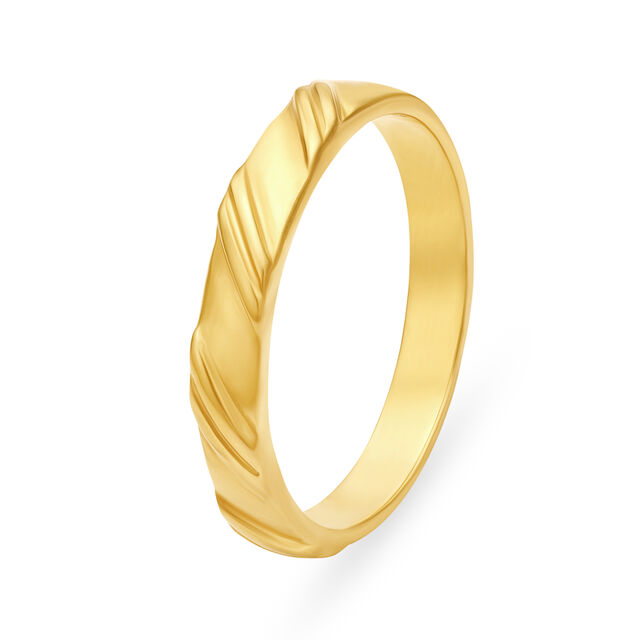 Minimalist 22 Karat Yellow Gold Ridged Finger Ring,,hi-res