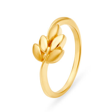 Glorious 22 Karat Yellow Gold Leaf Finger Ring