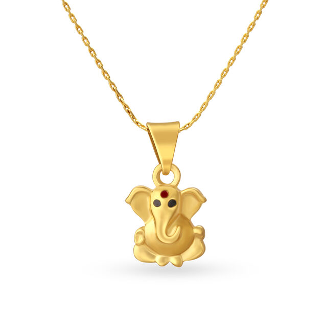 Divine Lord Ganesha Gold Pendant,,hi-res 