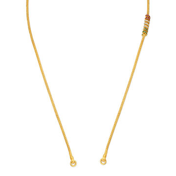 Slender Enamel Gold Chain With Coloured Stones