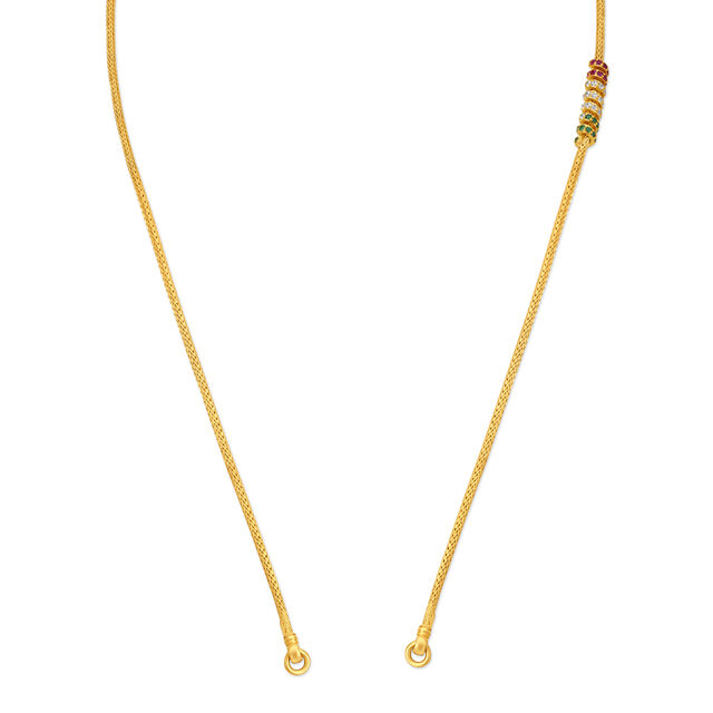 Slender Enamel Gold Chain With Coloured Stones,,hi-res 