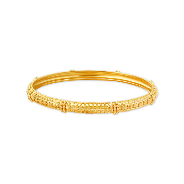 Embellished Yellow Gold Beaded Bangles,,hi-res
