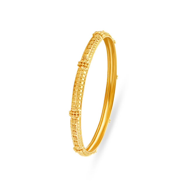 Embellished Yellow Gold Beaded Bangles,,hi-res