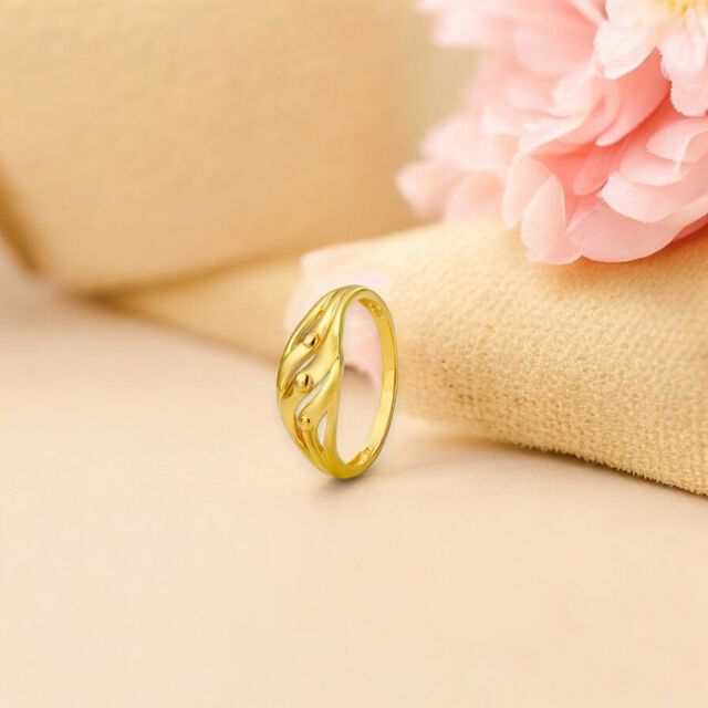 Abstract 22 Karat Yellow Gold Swirled Finger Ring,,hi-res