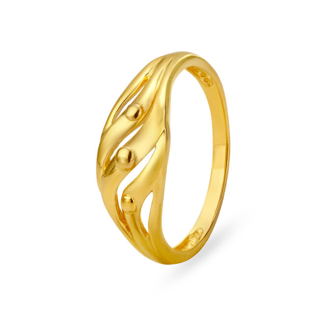 Abstract 22 Karat Yellow Gold Swirled Finger Ring,,hi-res