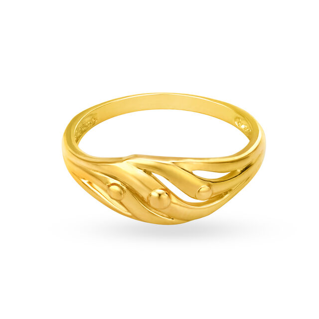 Abstract 22 Karat Yellow Gold Swirled Finger Ring,,hi-res