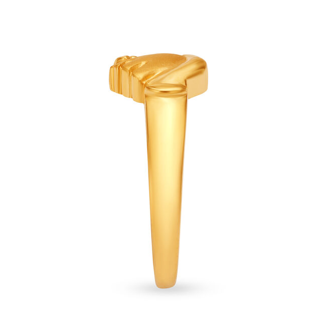 Lovely 22 Karat Yellow Gold Hand Holding Finger Ring,,hi-res