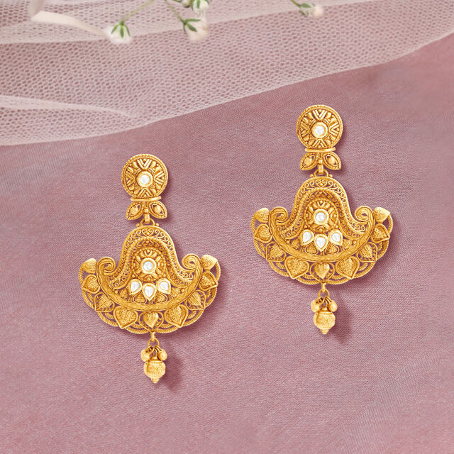 Graceful Gold Kundan Necklace Set for the Punjabi Bride,,hi-res 2