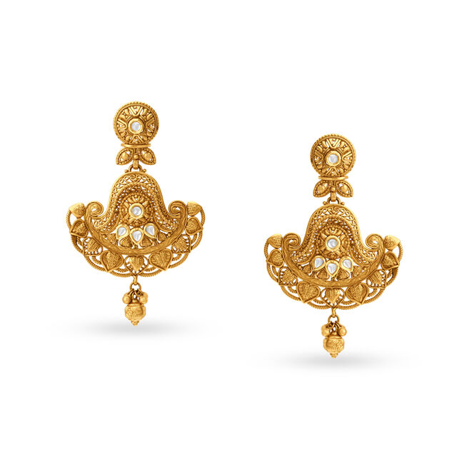 Graceful Gold Kundan Necklace Set for the Punjabi Bride,,hi-res 3
