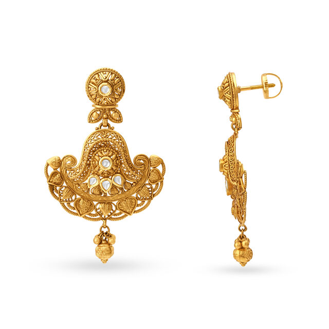 Graceful Gold Kundan Necklace Set for the Punjabi Bride,,hi-res 4