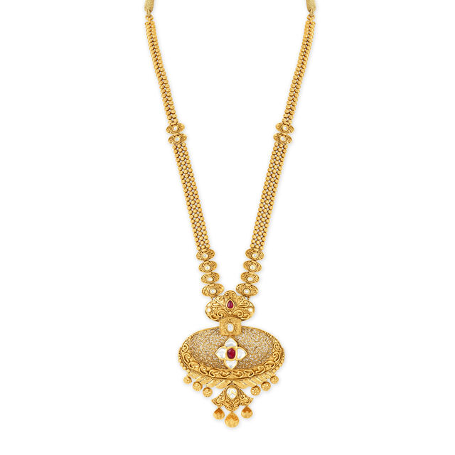 Extravagant Gold and Glass Kundan Necklace Set,,hi-res 2