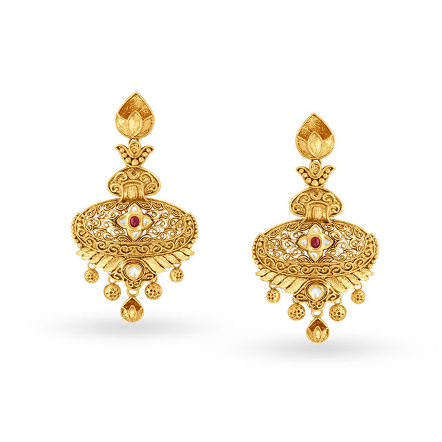 Extravagant Gold and Glass Kundan Necklace Set,,hi-res 3