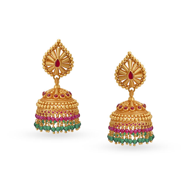 Enchanting Gold Gheroo Haram Necklace Set 3
