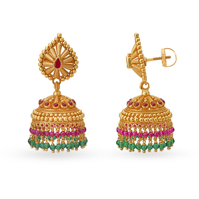 Enchanting Gold Gheroo Haram Necklace Set 4