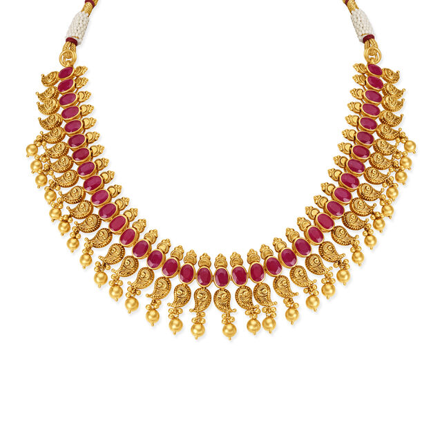 Opulent Gold and Ruby Necklace Set