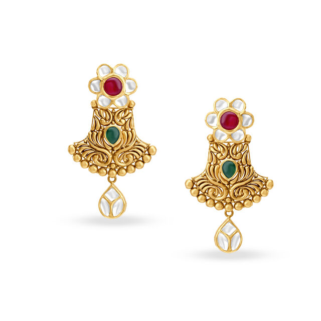 Exquisite Gujarati Gold Layered Mala Necklace Set