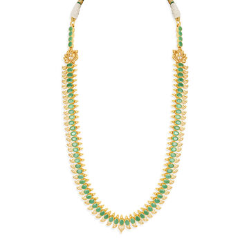 Alluring Emerald and Gold Mango Mala
