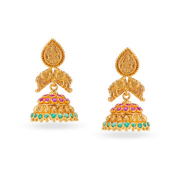Tanishq Yellow Gold Stud Earrings 22K for Women