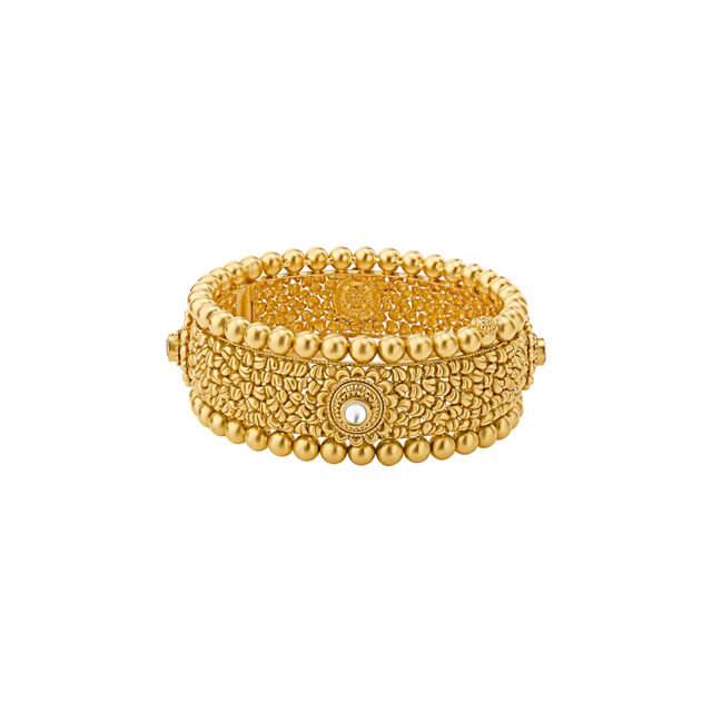 Alluring Gold Antique Ball Ghughar Bangle,,hi-res 