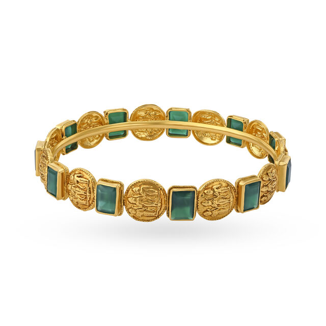Captivating Onyx Gold Bangle,,hi-res 