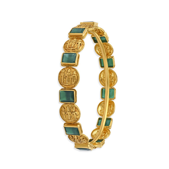 Captivating Onyx Gold Bangle,,hi-res 2