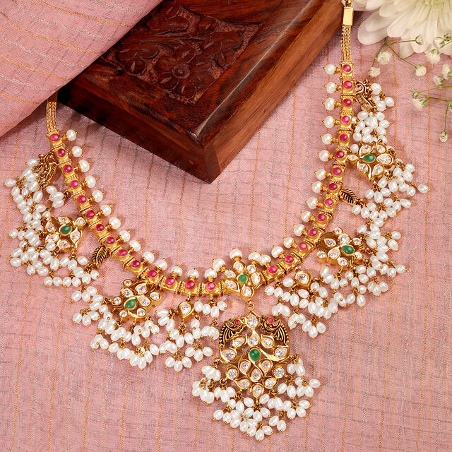 Necklace Designs Gutta Pusalu Necklace With Price Buy Impressive