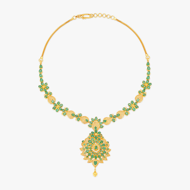 Mesmerising Traditional Emerald Necklace,,hi-res