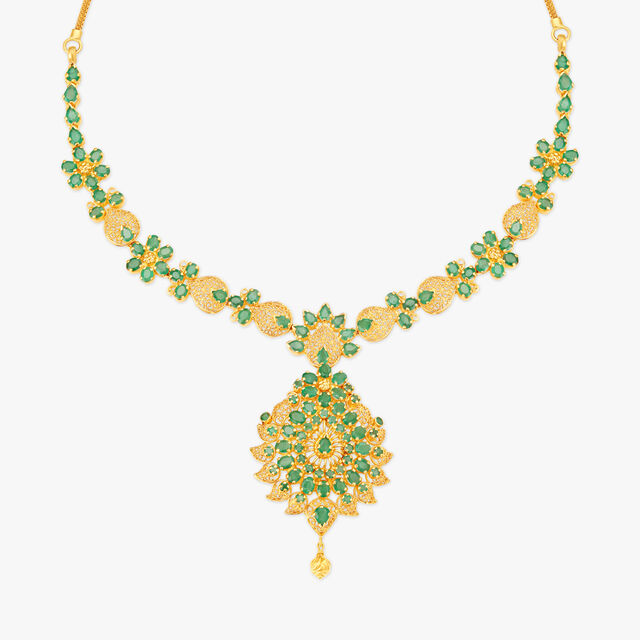 Mesmerising Traditional Emerald Necklace,,hi-res