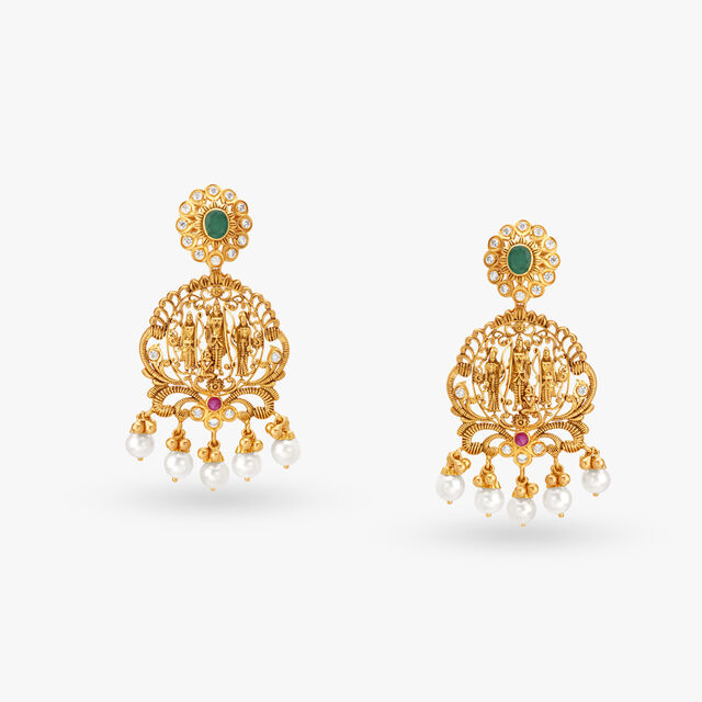 Sacred Saga Gold Drop Earrings 