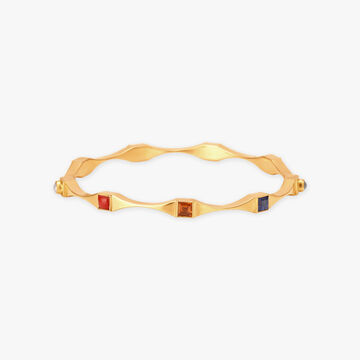 Elegant Navaratna Gold Bangle
